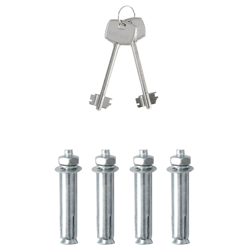 Safe Box with Lock Grey 20 x 31 x 20 cm Steel