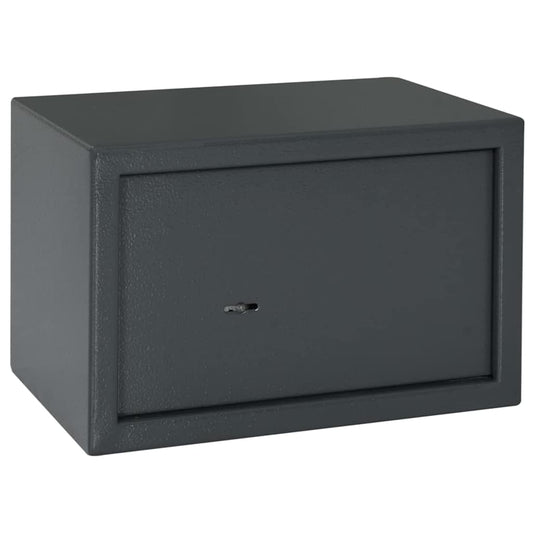 Safe Box with Lock Grey 20 x 31 x 20 cm Steel