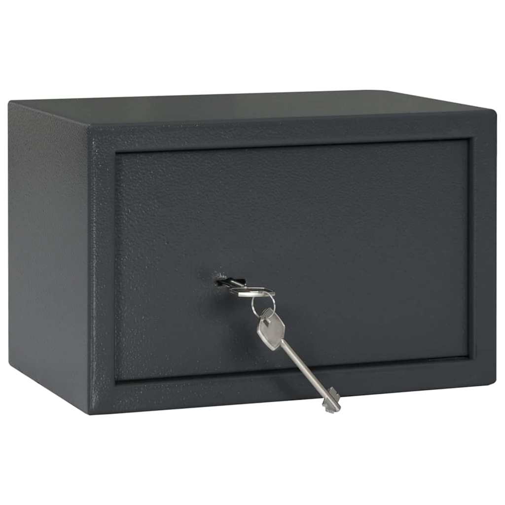 Safe Box with Lock Grey 20 x 31 x 20 cm Steel