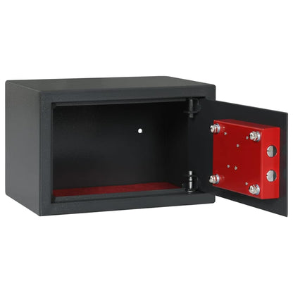 Safe Box with Lock Grey 20 x 31 x 20 cm Steel