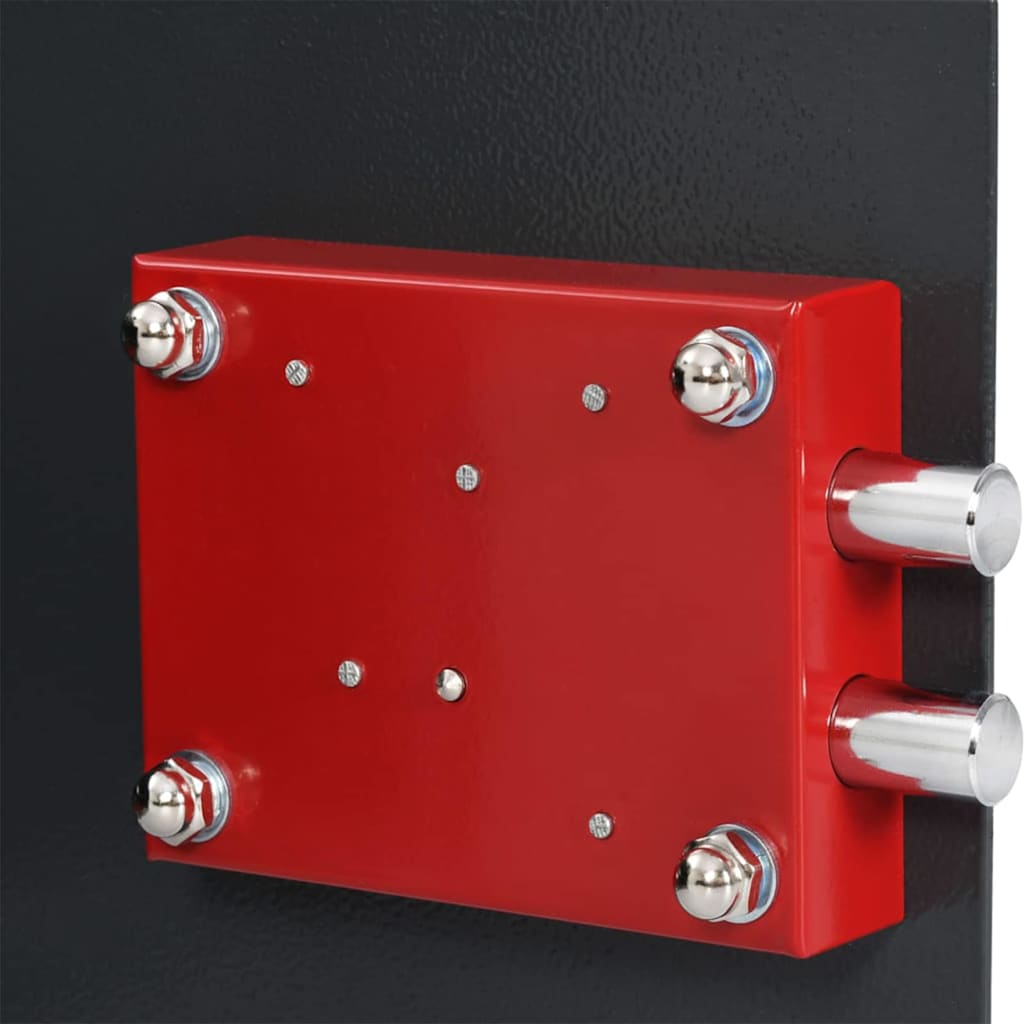 Safe Box with Lock Grey 25 x 35 x 25 cm Steel