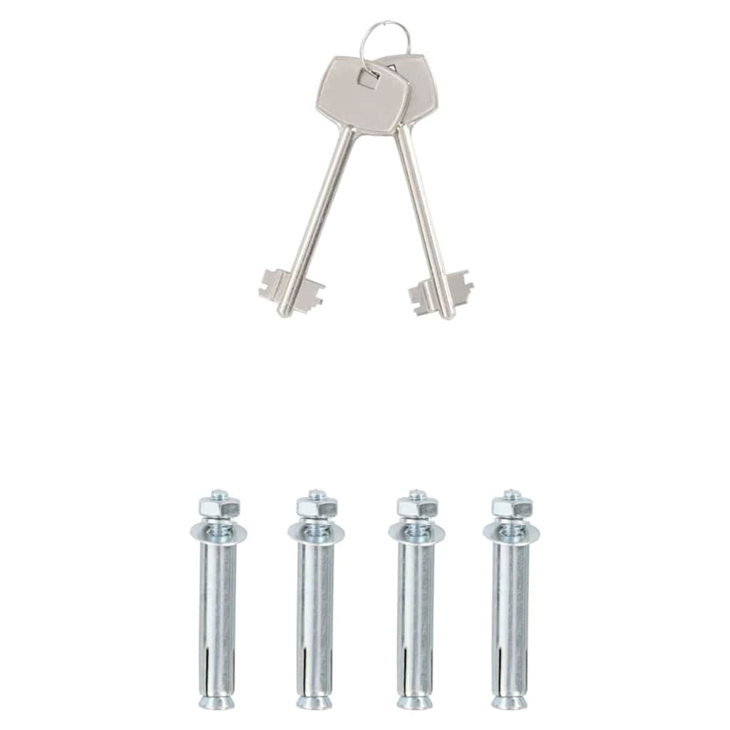 Safe Box with Lock Grey 25 x 35 x 25 cm Steel