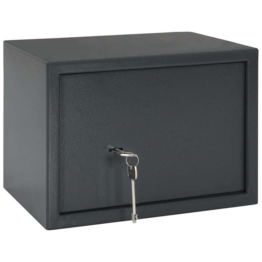 Safe Box with Lock Grey 25 x 35 x 25 cm Steel