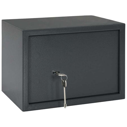 Safe Box with Lock Grey 25 x 35 x 25 cm Steel