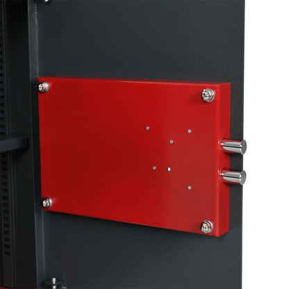 Safe Box with Lock Grey 31 x 35 x 50 cm Steel