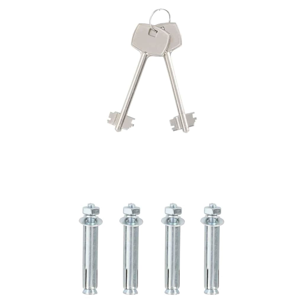 Safe Box with Lock Grey 31 x 35 x 50 cm Steel