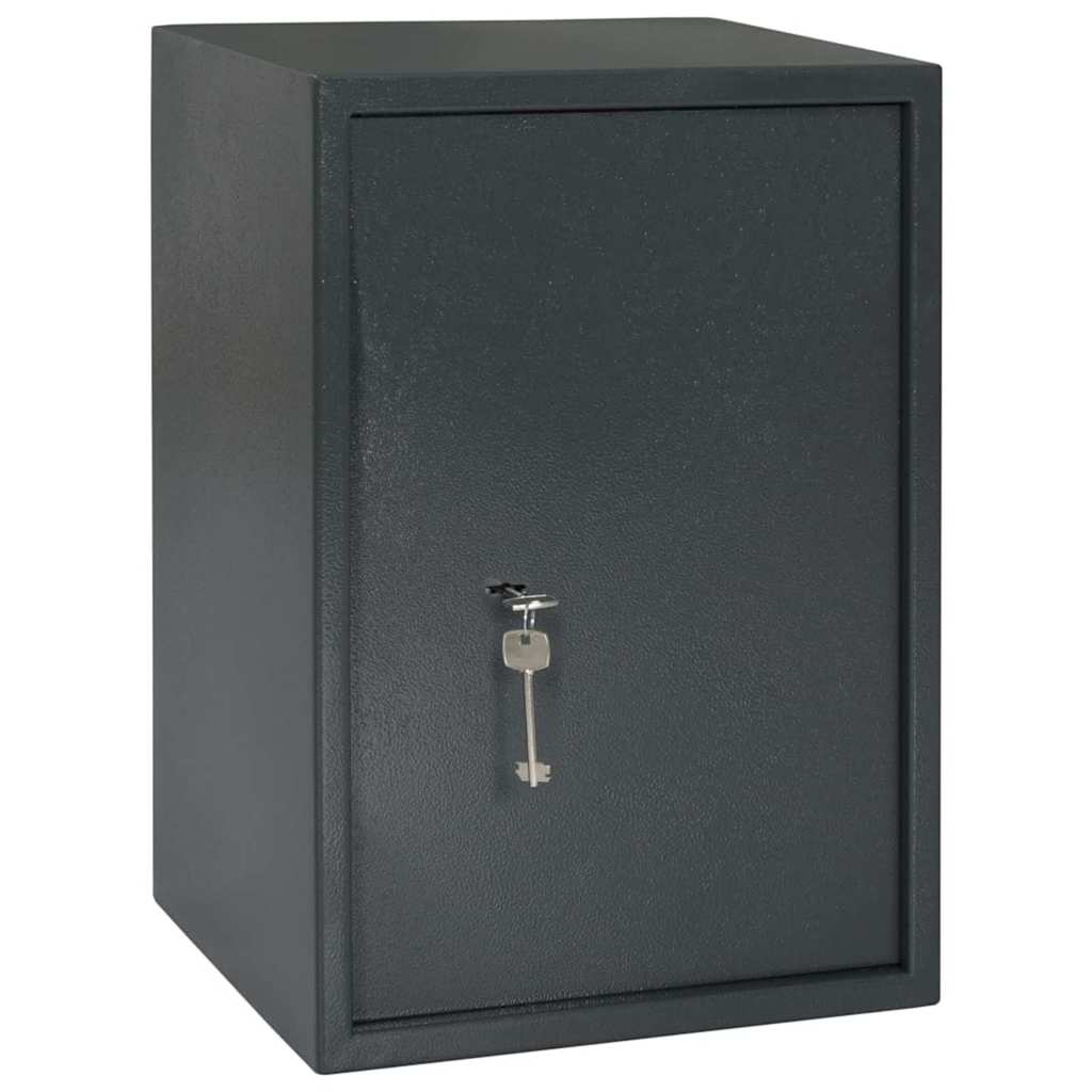 Safe Box with Lock Grey 31 x 35 x 50 cm Steel