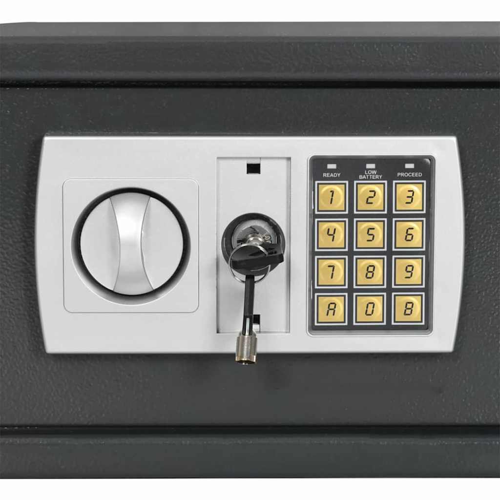 Digital Safe with Lock Dark grey 42 x 37 x 20 cm Steel