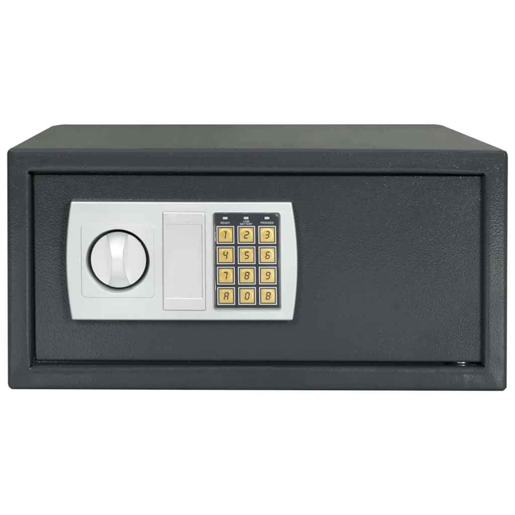 Digital Safe with Lock Dark grey 42 x 37 x 20 cm Steel
