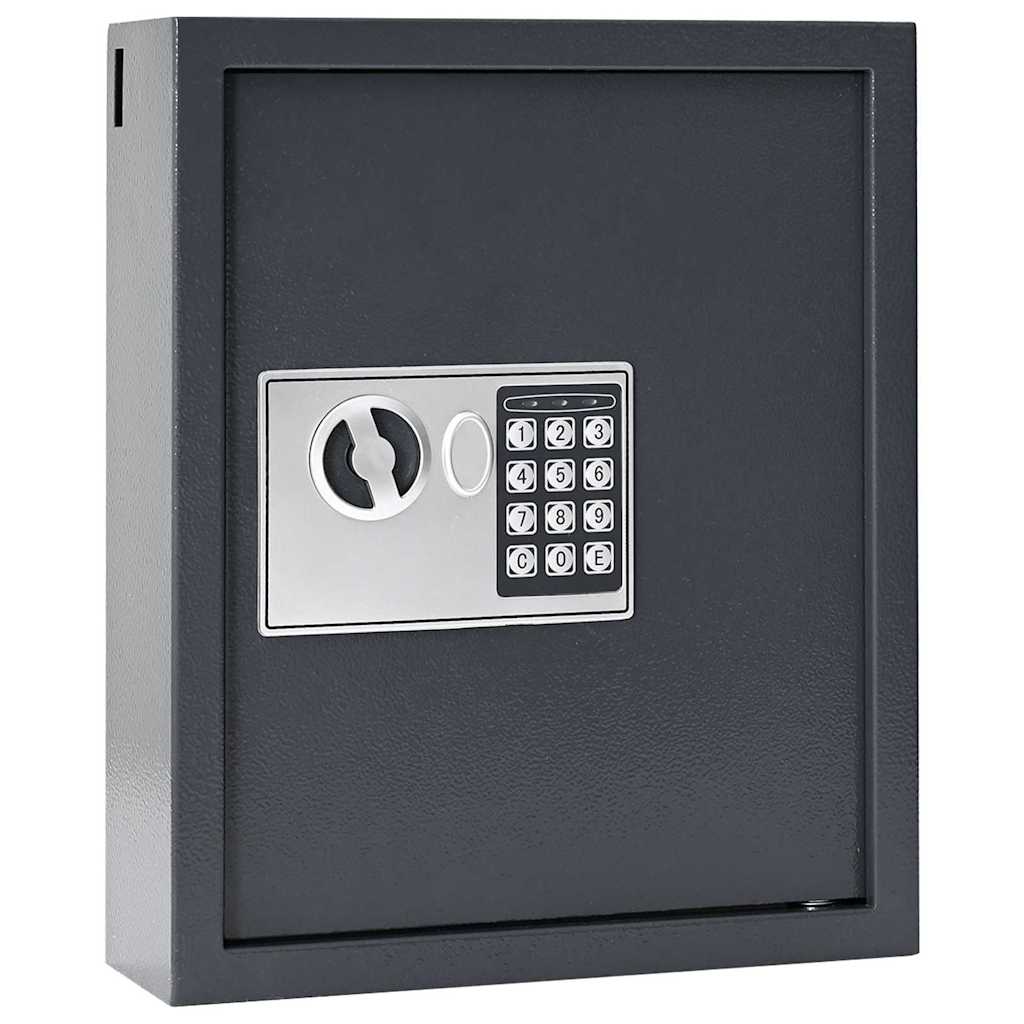 Digital Safe with Lock Grey 30 x 10 x 36.5 cm Steel