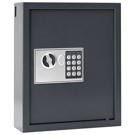 Digital Safe with Lock Grey 30 x 10 x 36.5 cm Steel