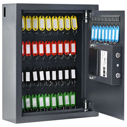 Digital Safe with Lock Grey 30 x 10 x 36.5 cm Steel