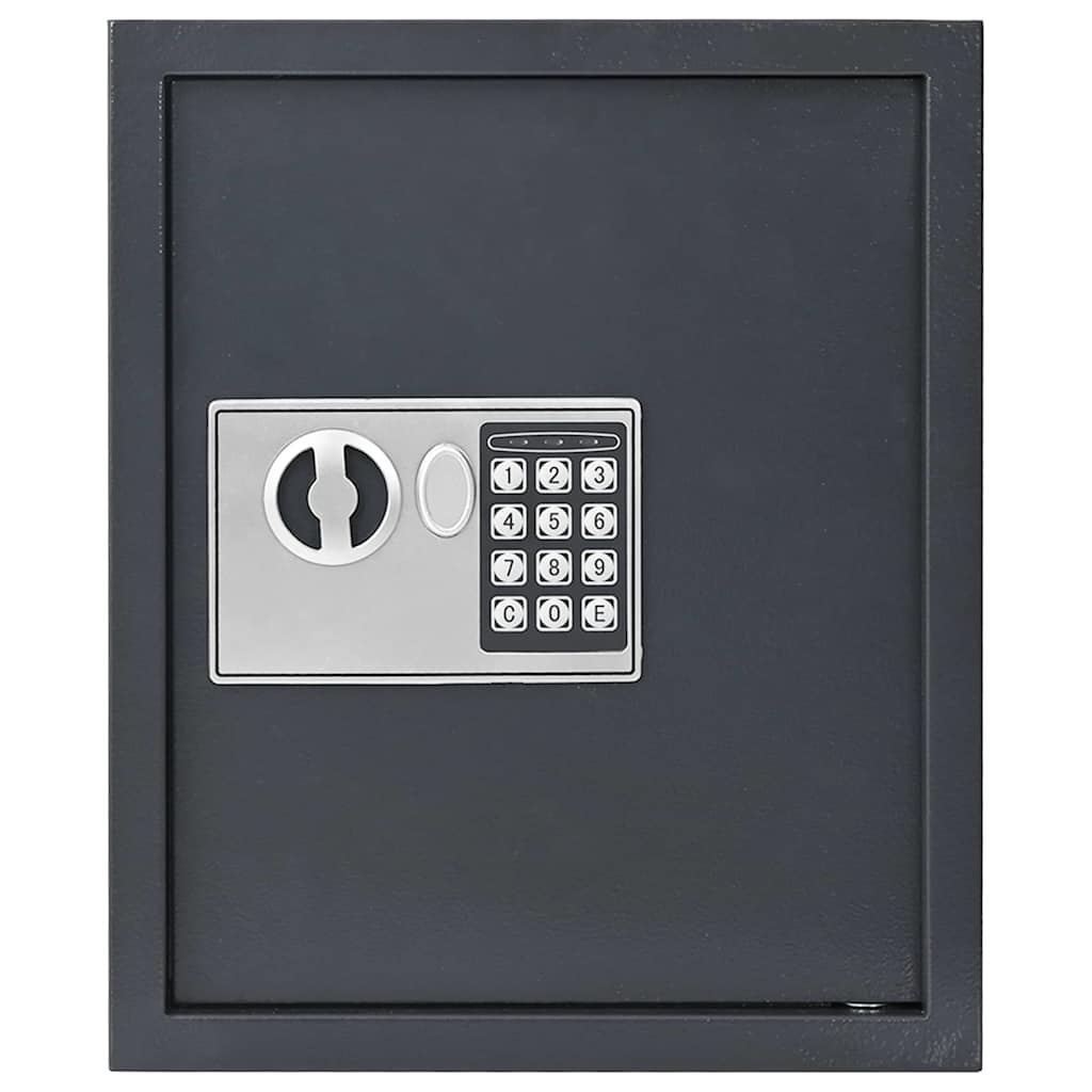 Digital Safe with Lock Grey 30 x 10 x 36.5 cm Steel