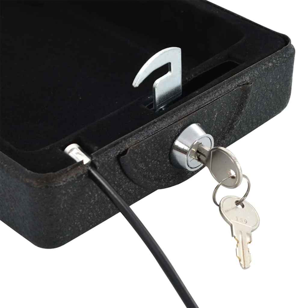 Car Safe with Lock Black 21.8 x 16 x 7 cm Steel