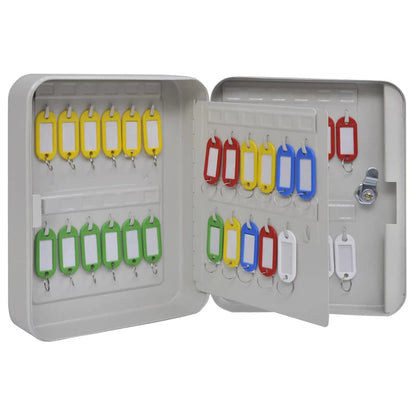 Key Box with Lock White 20 x 7.5 x 25 cm Steel