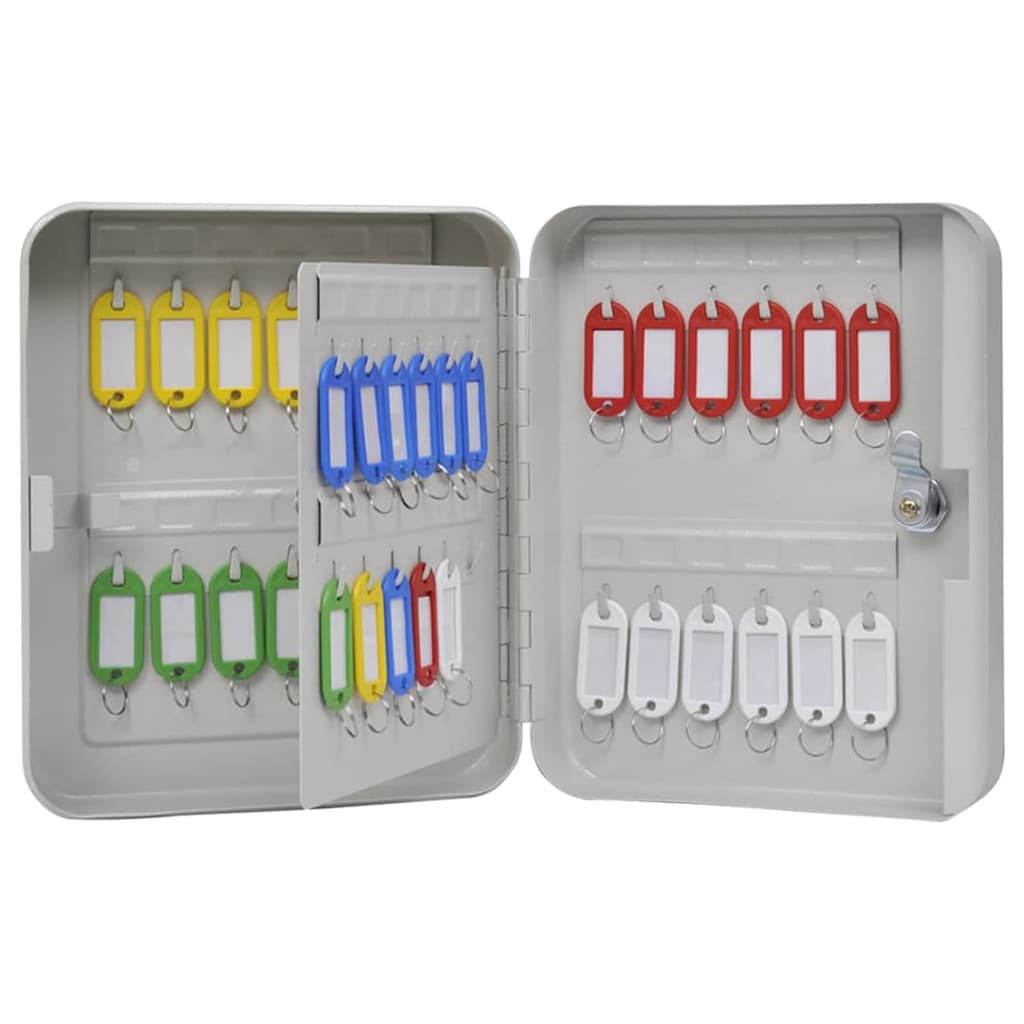 Key Box with Lock White 20 x 7.5 x 25 cm Steel