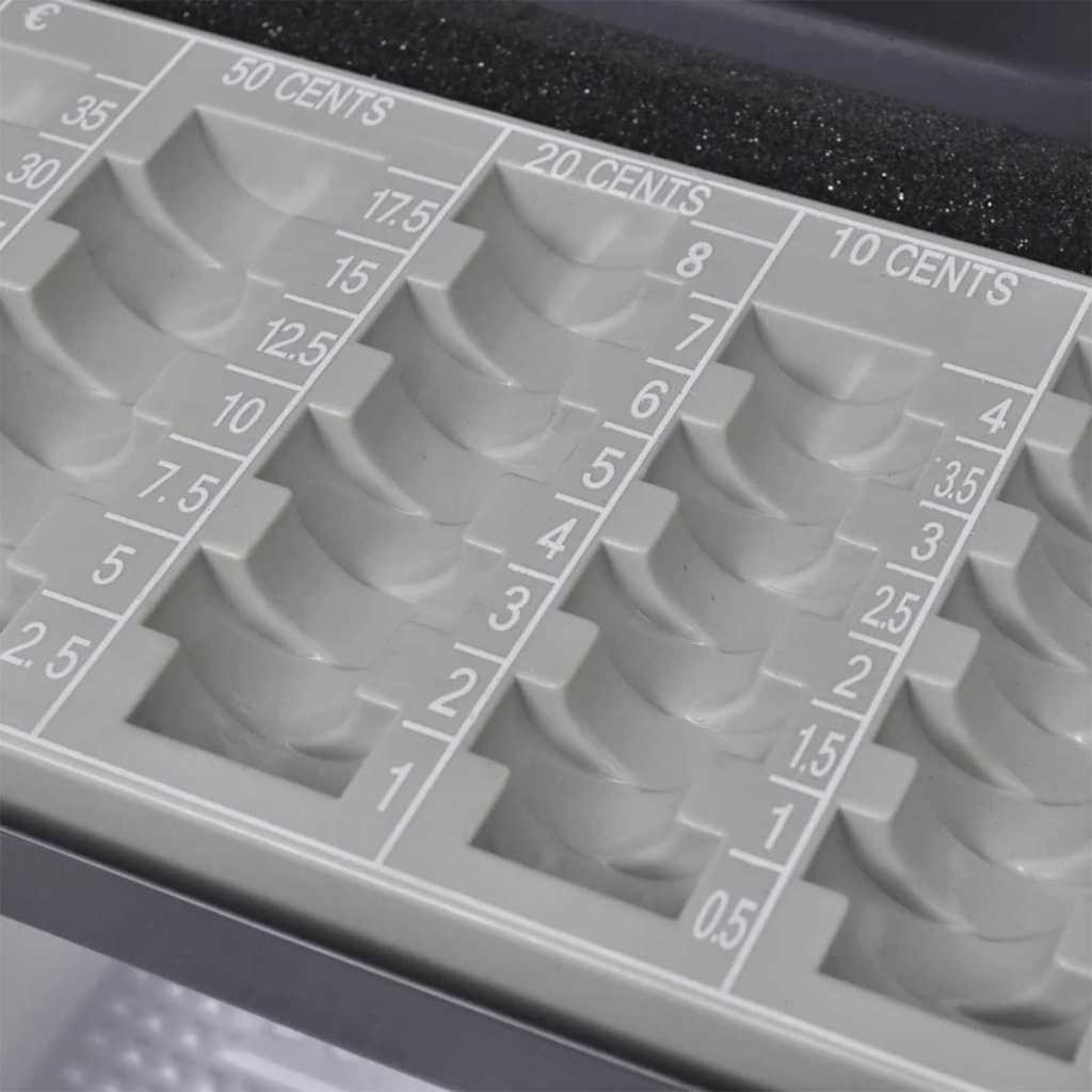 Cash Box with Lock Black 30 x 24 x 9 cm Steel