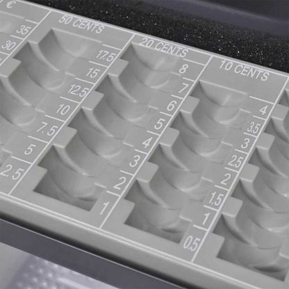 Cash Box with Lock Black 30 x 24 x 9 cm Steel