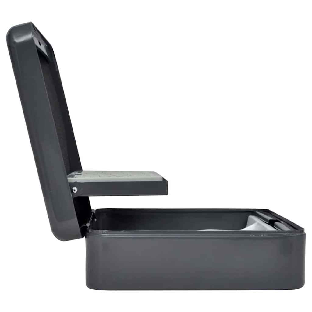 Cash Box with Lock Black 30 x 24 x 9 cm Steel