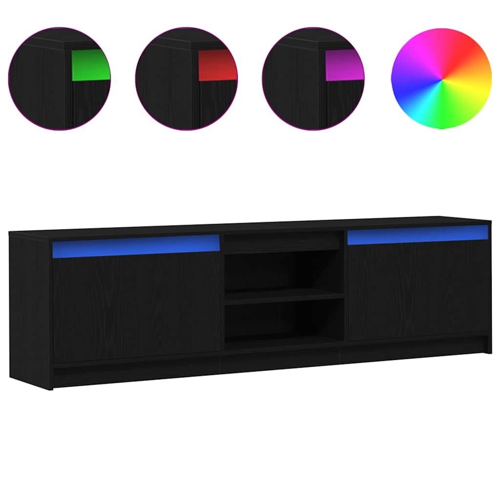 TV Cabinet Black 180 x 34 x 50 cm Engineered wood