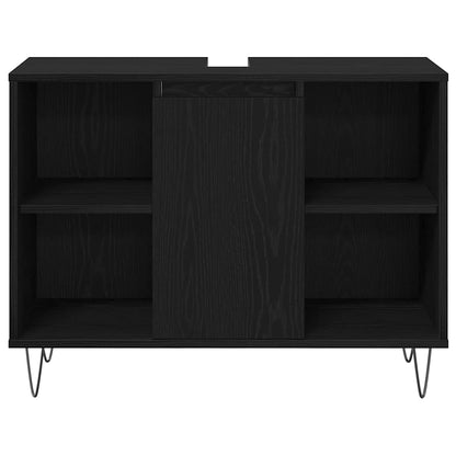 Bathroom Furniture Set 3 pcs Black Oak 30 x 30 x 180 cm
