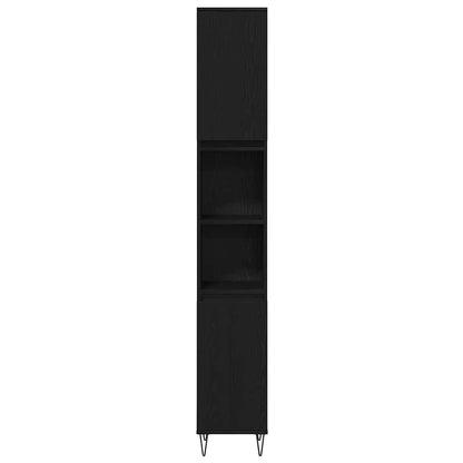 Bathroom Furniture Set 3 pcs Black Oak 30 x 30 x 180 cm