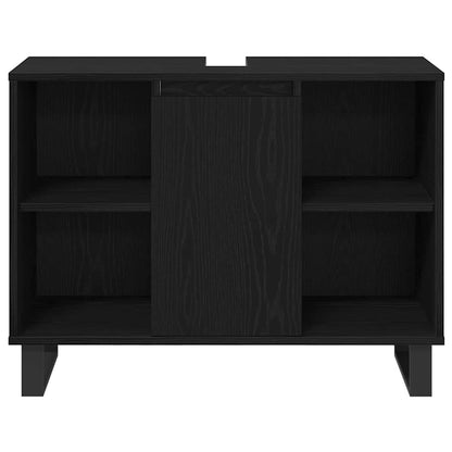 Bathroom Furniture Set with Door 3 pcs Black 30 x 30 x 180 cm