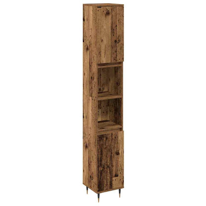 Bathroom Furniture Set 3 pcs Old Wood 30 x 30 x 180 cm