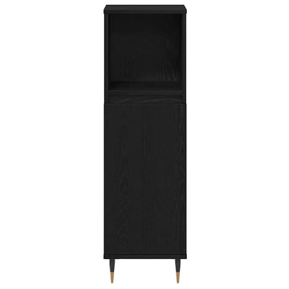 Bathroom Furniture Set 3 pcs Black Oak 30 x 30 x 180 cm