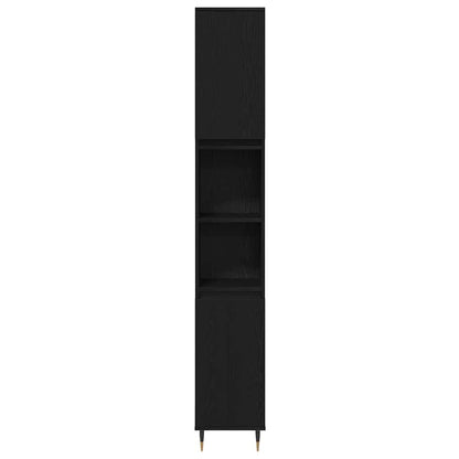 Bathroom Furniture Set 3 pcs Black Oak 30 x 30 x 180 cm