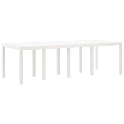 Garden Table White 250 x 100 x 73 cm Poly Rattan