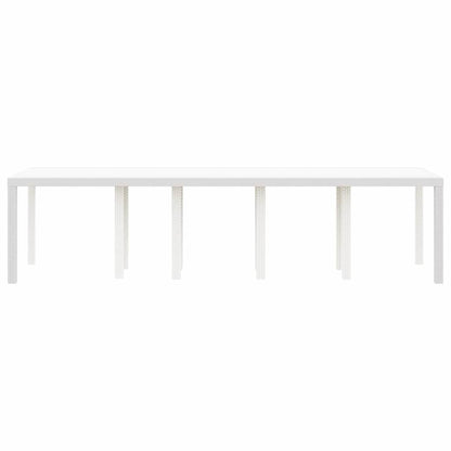 Garden Table White 300 x 100 x 73 cm Poly Rattan