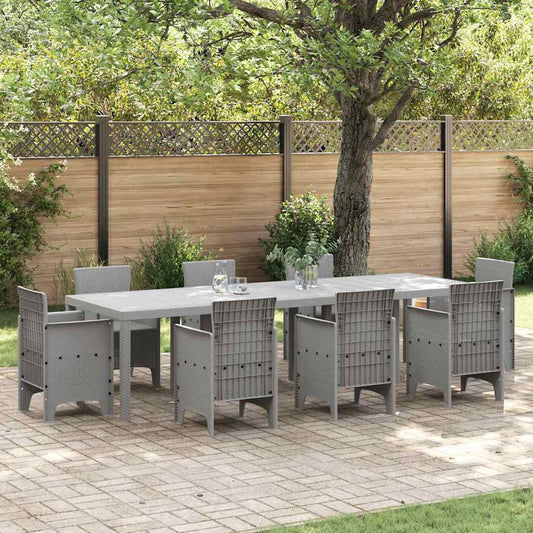 Garden Table Light grey 300 x 100 x 73 cm Poly Rattan