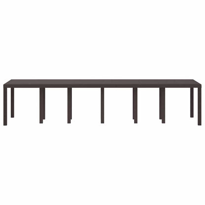 Garden Table Brown 350 x 100 x 73 cm Poly Rattan