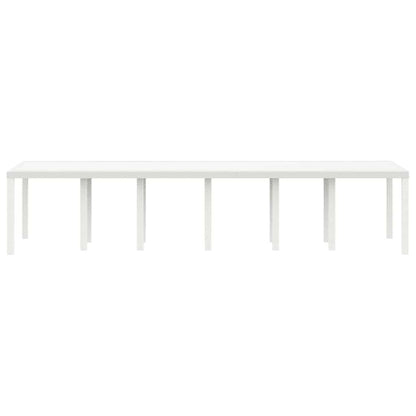 Garden Table White 350 x 100 x 73 cm Poly Rattan