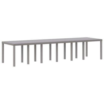 Garden Table Light Grey 350 x 100 x 73 cm Poly Rattan