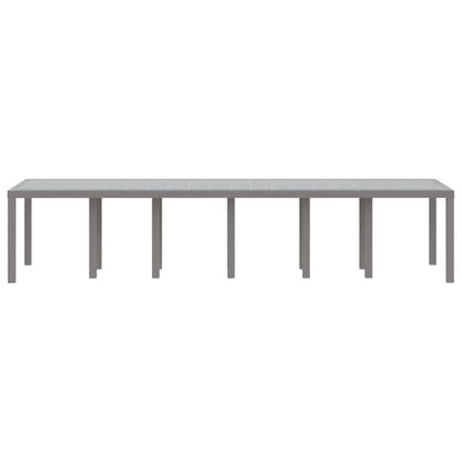 Garden Table Light Grey 350 x 100 x 73 cm Poly Rattan