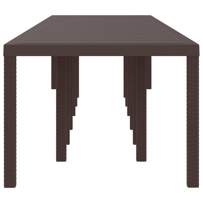 Garden Table Brown 400 x 100 x 73 cm Poly Rattan