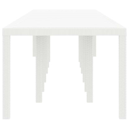 Garden Table White 400 x 100 x 73 cm Poly Rattan