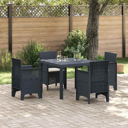 Garden Dining Set 5 pcs Anthracite Polt rattan