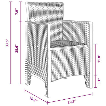 Garden Dining Set 5 pcs Brown Polt rattan