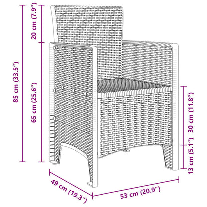 Garden Dining Set 5 pcs Light Grey Polt rattan