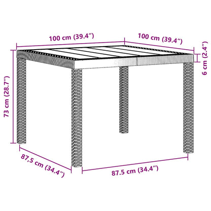 Garden Dining Set 5 pcs Light Grey Polt rattan