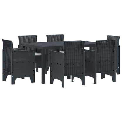 Garden Dining Set 7 pcs Anthracite Polt rattan