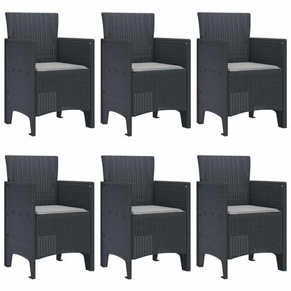 Garden Dining Set 7 pcs Anthracite Polt rattan