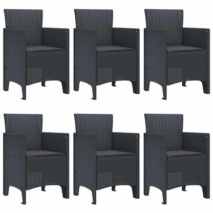 Garden Dining Set 7 pcs Anthracite Polt rattan