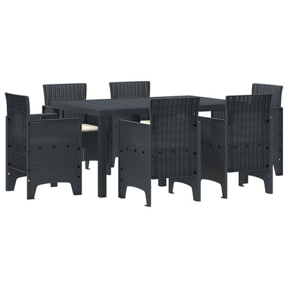 Garden Dining Set 7 pcs Anthracite Polt rattan