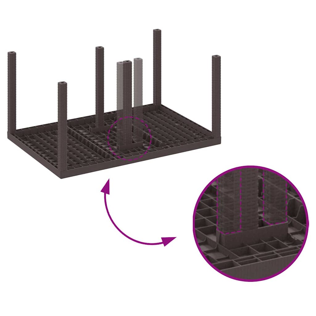 Garden Dining Set 7 pcs Brown Polt rattan