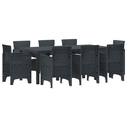 Garden Dining Set 9 pcs Anthracite Polt rattan