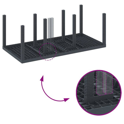 Garden Dining Set 9 pcs Anthracite Polt rattan